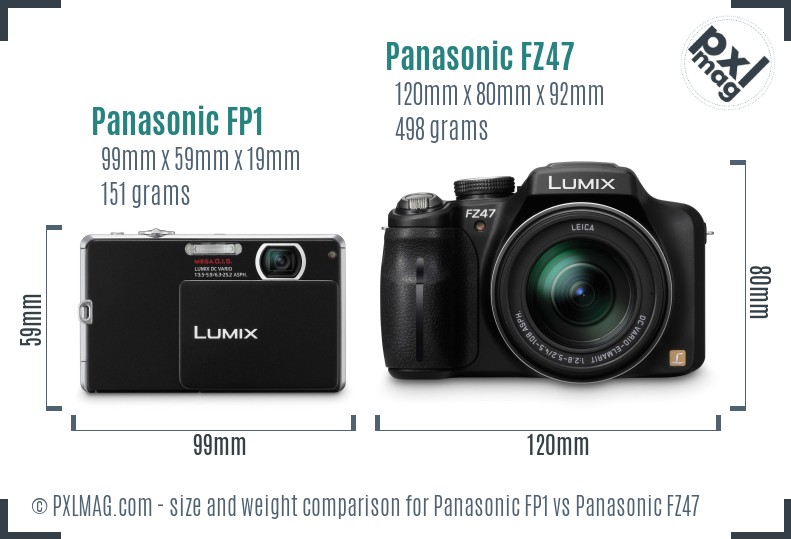 Panasonic FP1 vs Panasonic FZ47 size comparison