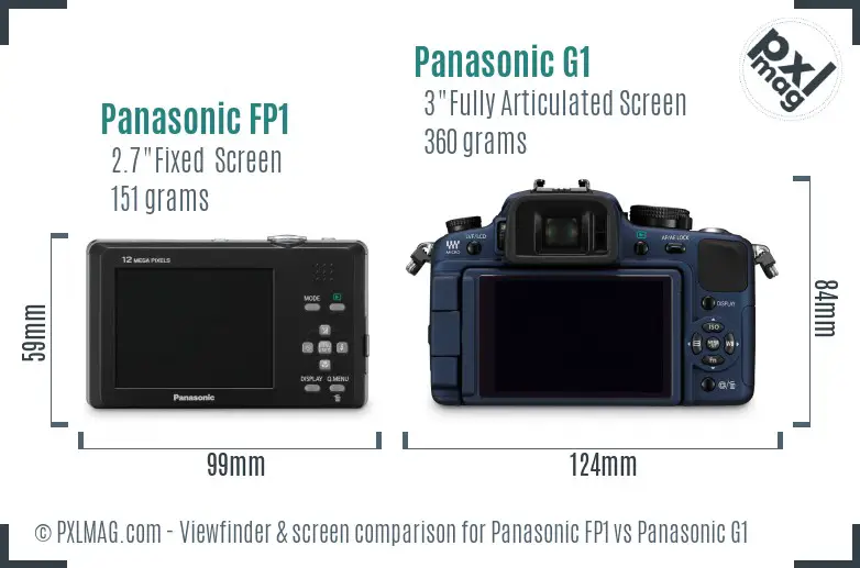Panasonic FP1 vs Panasonic G1 Screen and Viewfinder comparison