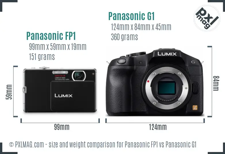 Panasonic FP1 vs Panasonic G1 size comparison