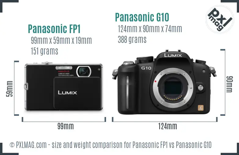Panasonic FP1 vs Panasonic G10 size comparison