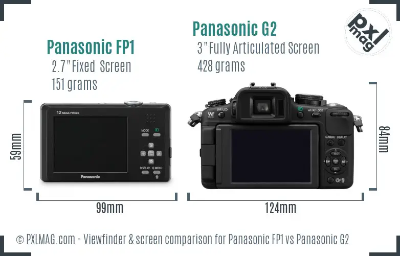 Panasonic FP1 vs Panasonic G2 Screen and Viewfinder comparison