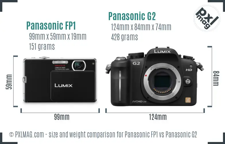Panasonic FP1 vs Panasonic G2 size comparison