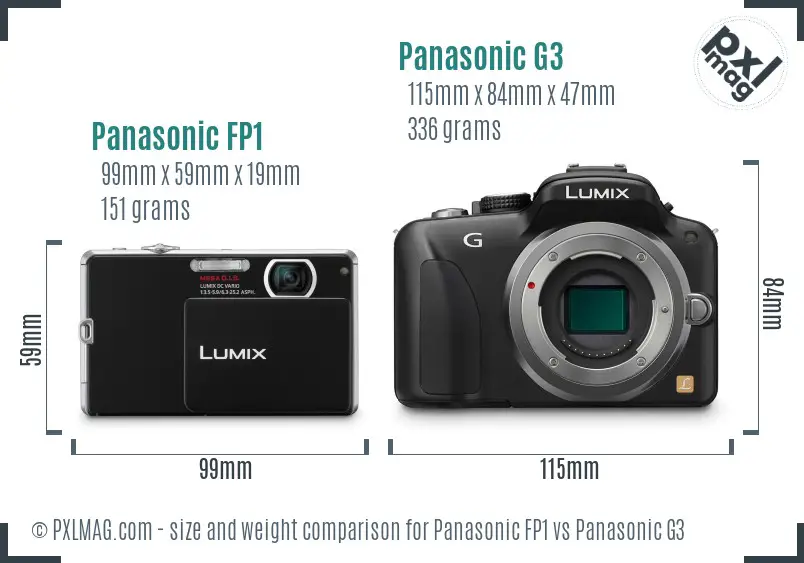Panasonic FP1 vs Panasonic G3 size comparison