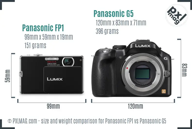 Panasonic FP1 vs Panasonic G5 size comparison