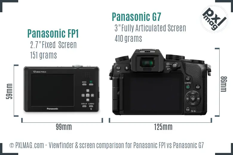 Panasonic FP1 vs Panasonic G7 Screen and Viewfinder comparison