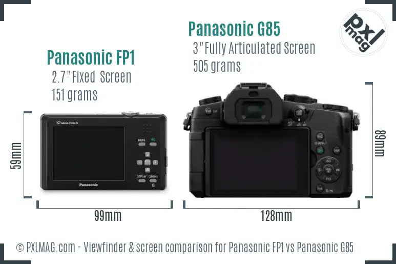 Panasonic FP1 vs Panasonic G85 Screen and Viewfinder comparison