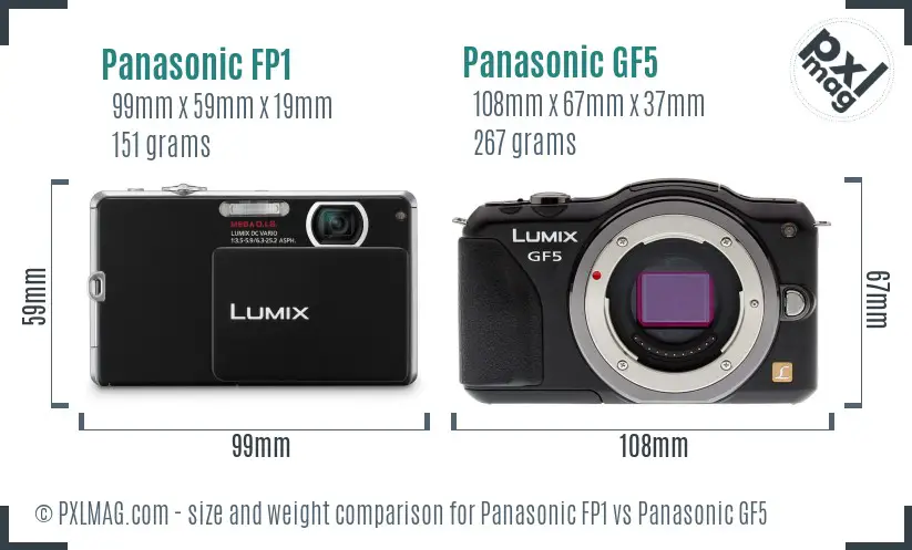 Panasonic FP1 vs Panasonic GF5 size comparison