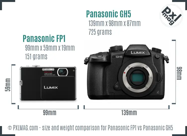Panasonic FP1 vs Panasonic GH5 size comparison