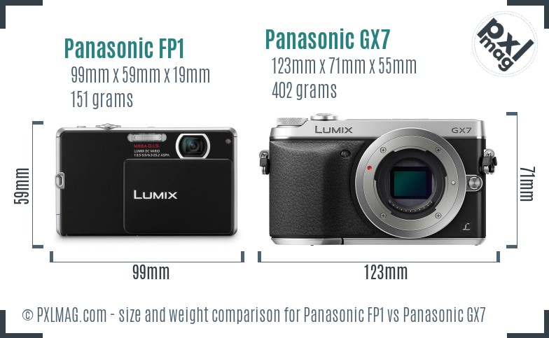 Panasonic FP1 vs Panasonic GX7 size comparison