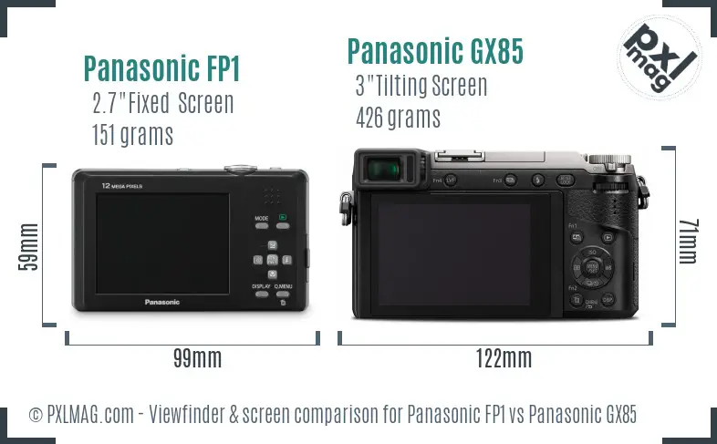 Panasonic FP1 vs Panasonic GX85 Screen and Viewfinder comparison