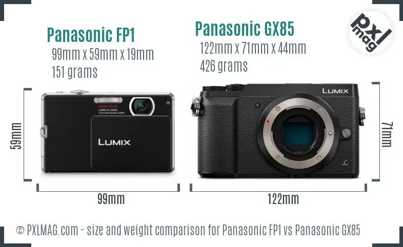 Panasonic FP1 vs Panasonic GX85 size comparison