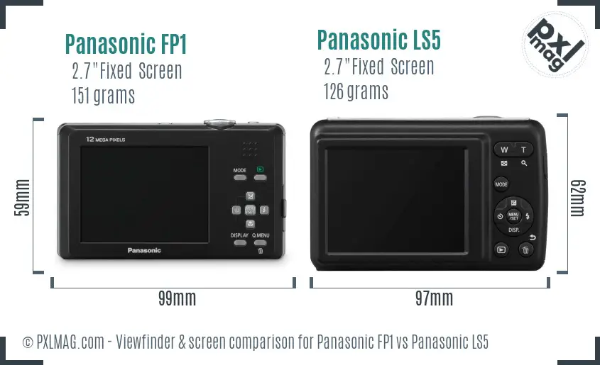 Panasonic FP1 vs Panasonic LS5 Screen and Viewfinder comparison