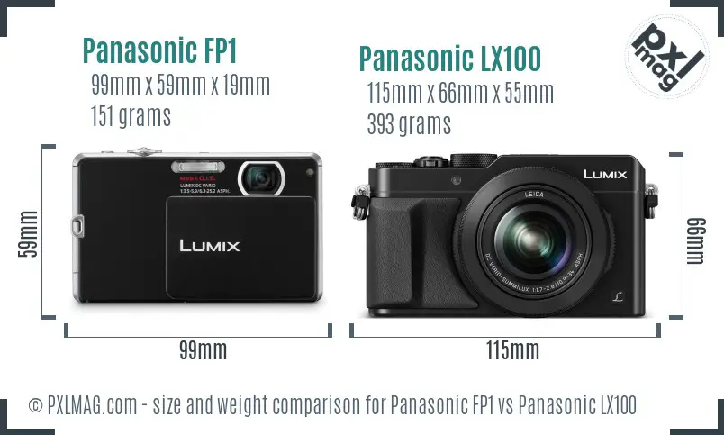 Panasonic FP1 vs Panasonic LX100 size comparison Panasonic FP1 vs Panasonic LX100 size comparison