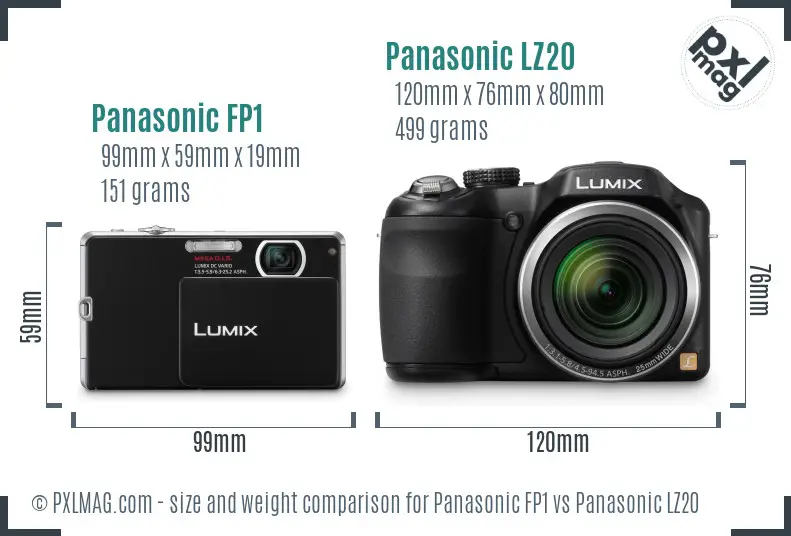 Panasonic FP1 vs Panasonic LZ20 size comparison Panasonic FP1 vs Panasonic LZ20 size comparison
