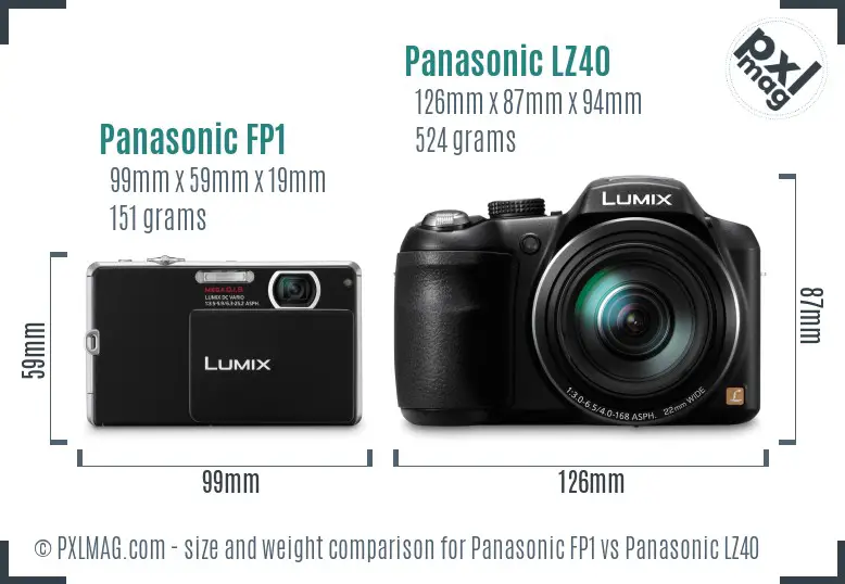 Panasonic FP1 vs Panasonic LZ40 size comparison