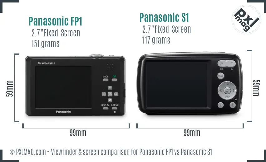 Panasonic FP1 vs Panasonic S1 Screen and Viewfinder comparison Panasonic FP1 vs Panasonic S1 Screen and Viewfinder comparison