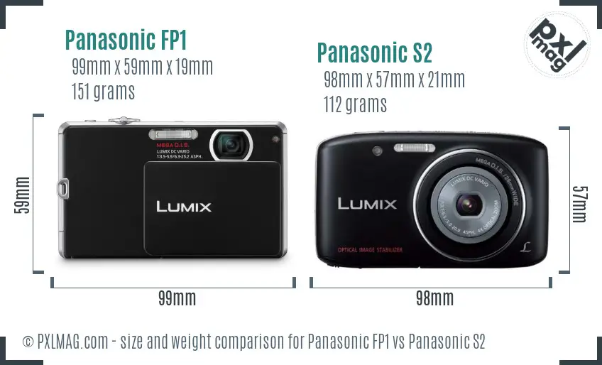 Panasonic FP1 vs Panasonic S2 size comparison Panasonic FP1 vs Panasonic S2 size comparison