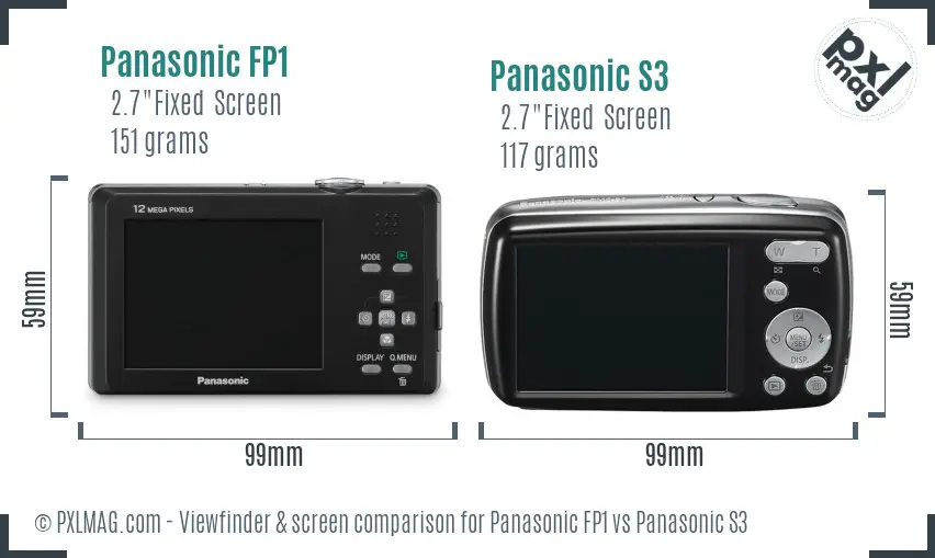 Panasonic FP1 vs Panasonic S3 Screen and Viewfinder comparison Panasonic FP1 vs Panasonic S3 Screen and Viewfinder comparison