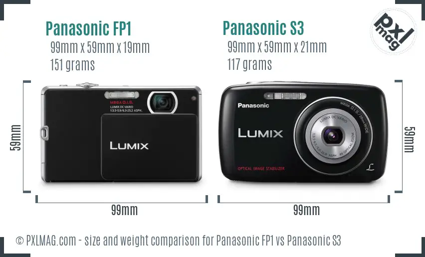 Panasonic FP1 vs Panasonic S3 size comparison Panasonic FP1 vs Panasonic S3 size comparison