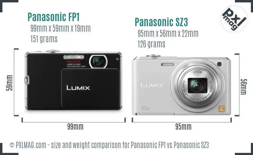Panasonic FP1 vs Panasonic SZ3 size comparison Panasonic FP1 vs Panasonic SZ3 size comparison