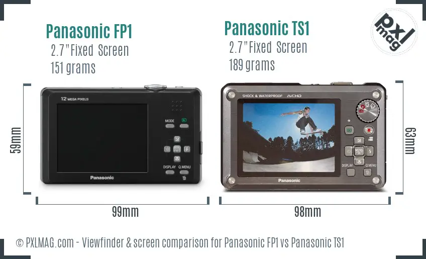 Panasonic FP1 vs Panasonic TS1 Screen and Viewfinder comparison