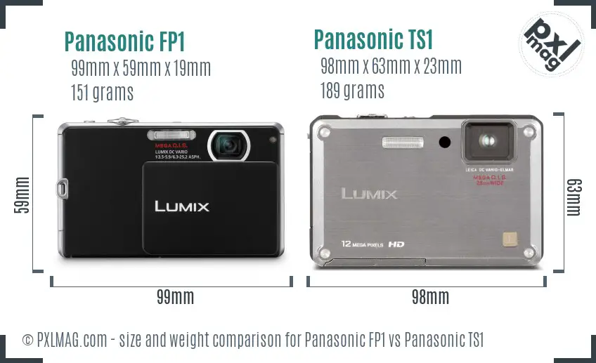 Panasonic FP1 vs Panasonic TS1 size comparison