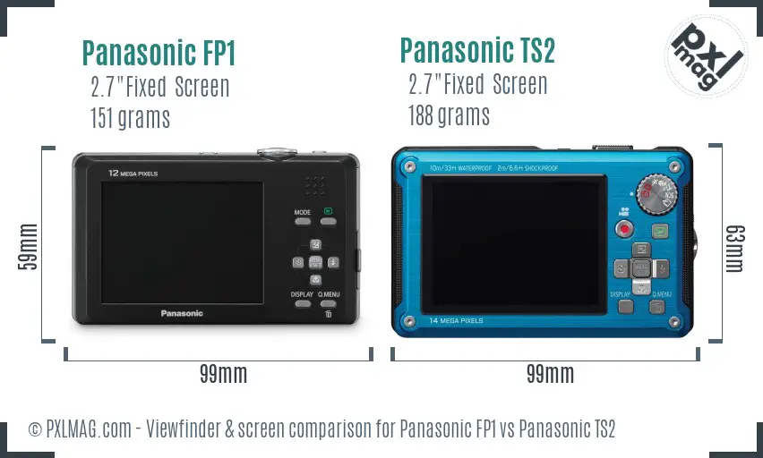 Panasonic FP1 vs Panasonic TS2 Screen and Viewfinder comparison Panasonic FP1 vs Panasonic TS2 Screen and Viewfinder comparison