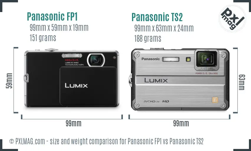 Panasonic FP1 vs Panasonic TS2 size comparison Panasonic FP1 vs Panasonic TS2 size comparison