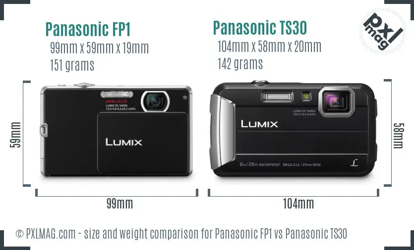 Panasonic FP1 vs Panasonic TS30 size comparison