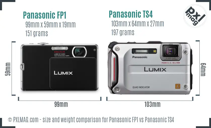 Panasonic FP1 vs Panasonic TS4 size comparison
