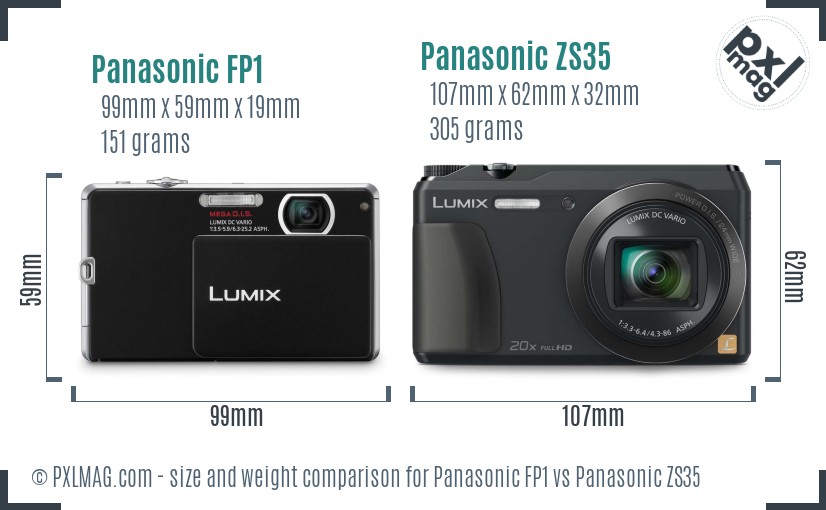 Panasonic FP1 vs Panasonic ZS35 size comparison