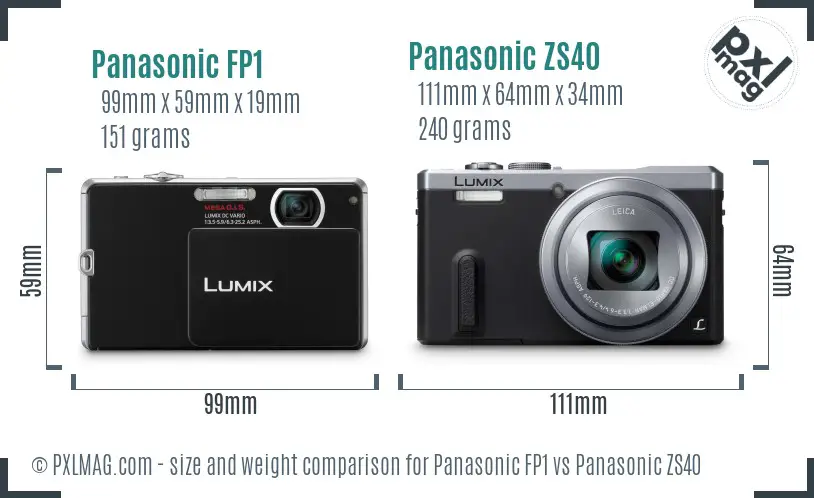 Panasonic FP1 vs Panasonic ZS40 size comparison