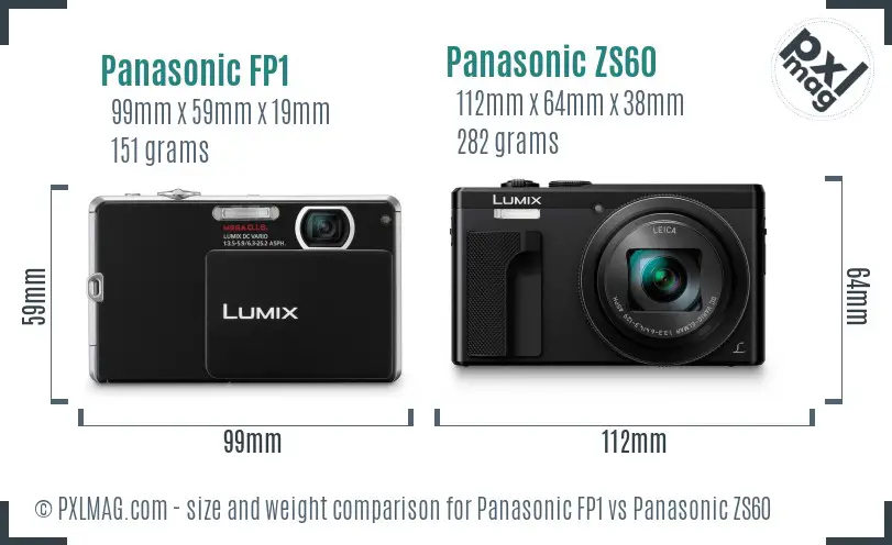 Panasonic FP1 vs Panasonic ZS60 size comparison