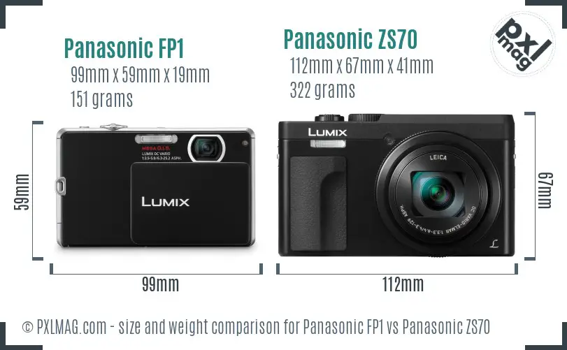 Panasonic FP1 vs Panasonic ZS70 size comparison