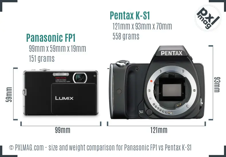 Panasonic FP1 vs Pentax K-S1 size comparison