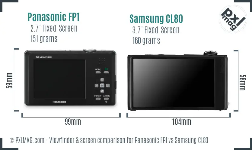 Panasonic FP1 vs Samsung CL80 Screen and Viewfinder comparison