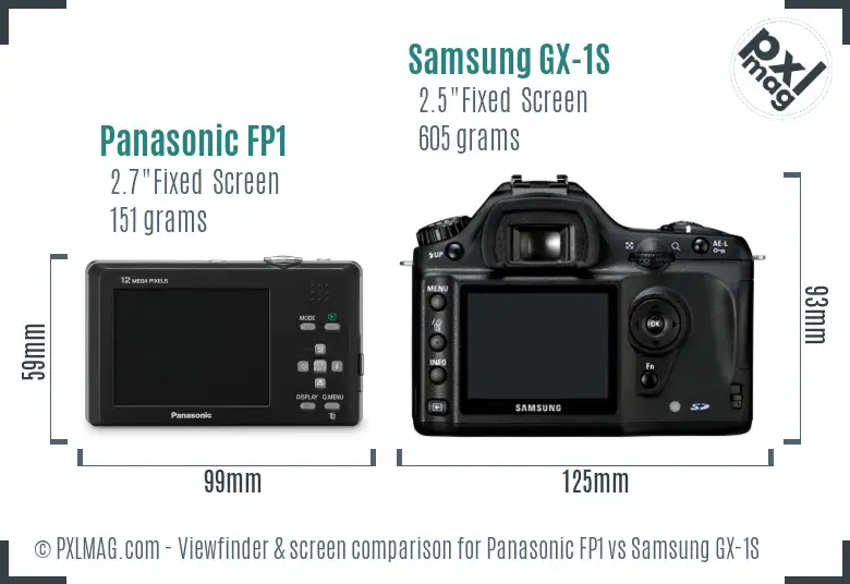Panasonic FP1 vs Samsung GX-1S Screen and Viewfinder comparison Panasonic FP1 vs Samsung GX-1S Screen and Viewfinder comparison