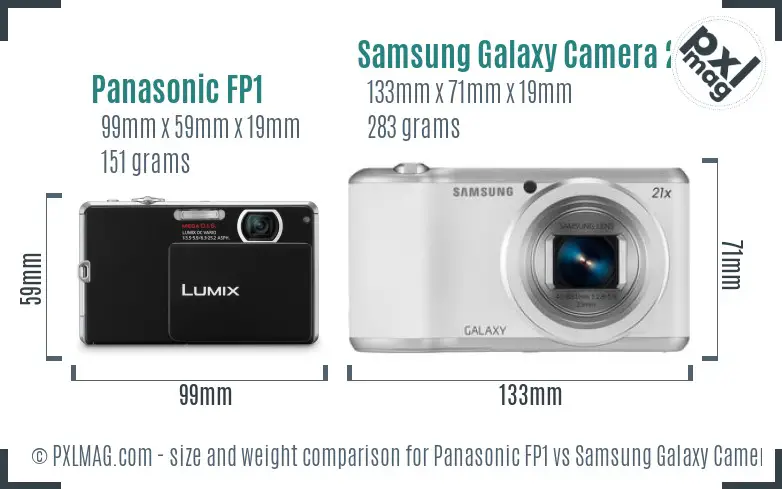 Panasonic FP1 vs Samsung Galaxy Camera 2 size comparison