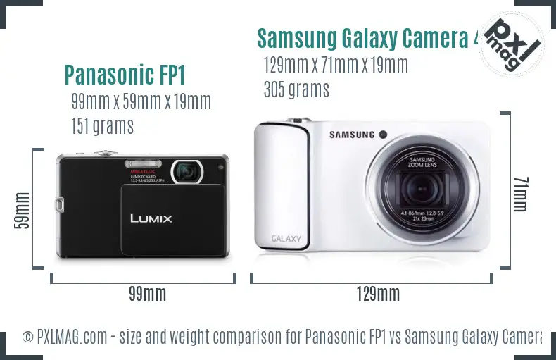 Panasonic FP1 vs Samsung Galaxy Camera 4G size comparison