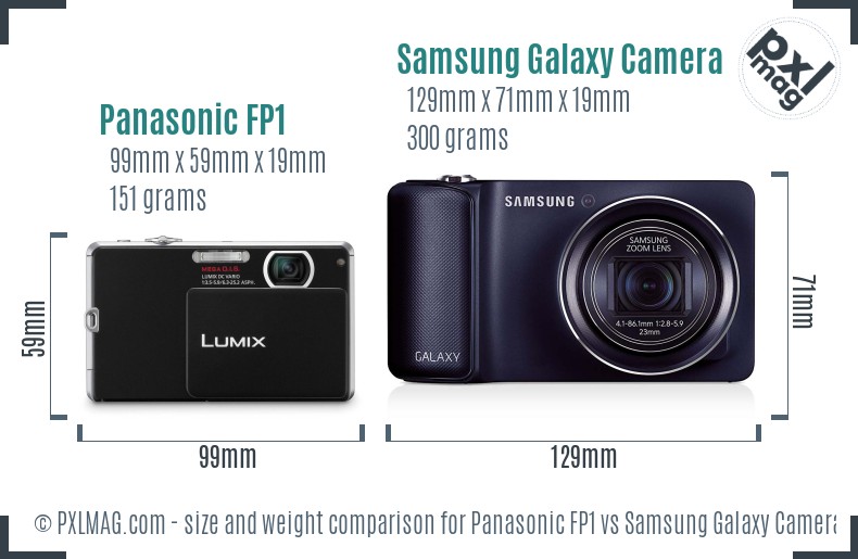 Panasonic FP1 vs Samsung Galaxy Camera size comparison
