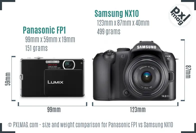 Panasonic FP1 vs Samsung NX10 size comparison