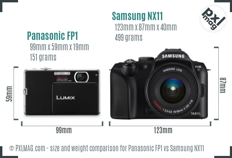 Panasonic FP1 vs Samsung NX11 size comparison