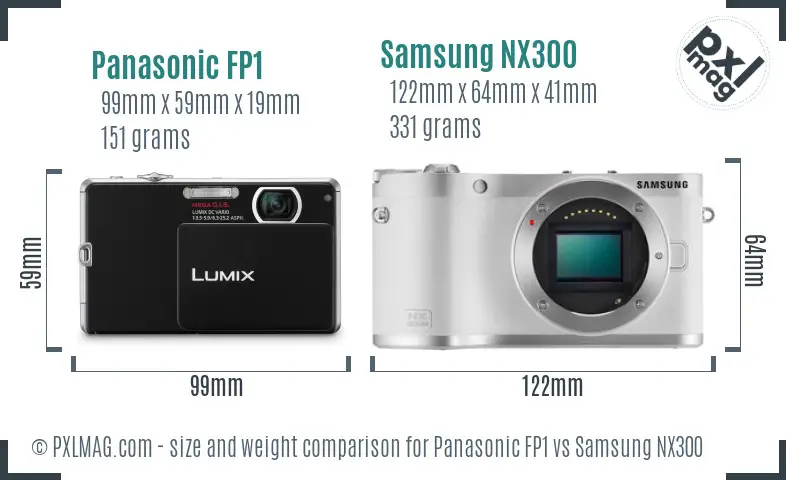 Panasonic FP1 vs Samsung NX300 size comparison Panasonic FP1 vs Samsung NX300 size comparison