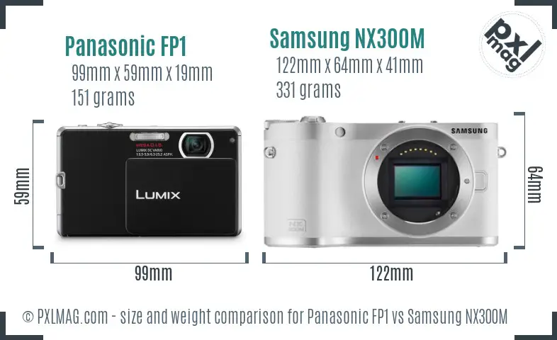 Panasonic FP1 vs Samsung NX300M size comparison