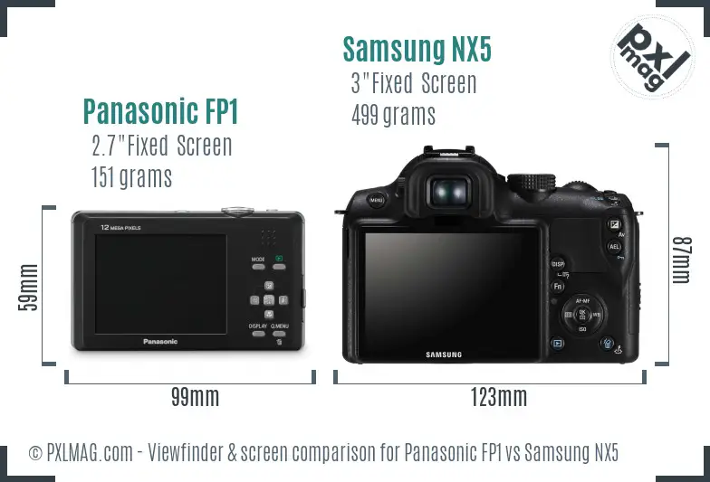 Panasonic FP1 vs Samsung NX5 Screen and Viewfinder comparison