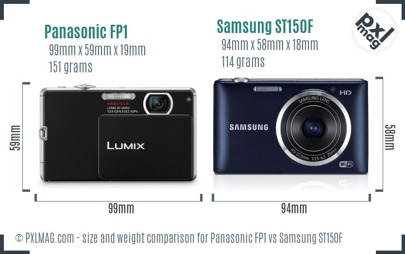 Panasonic FP1 vs Samsung ST150F size comparison Panasonic FP1 vs Samsung ST150F size comparison