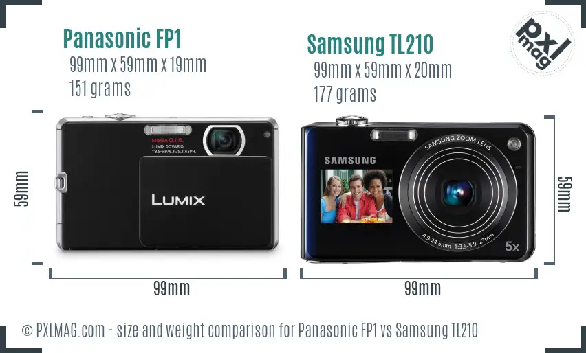 Panasonic FP1 vs Samsung TL210 size comparison