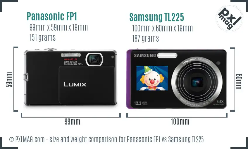 Panasonic FP1 vs Samsung TL225 size comparison