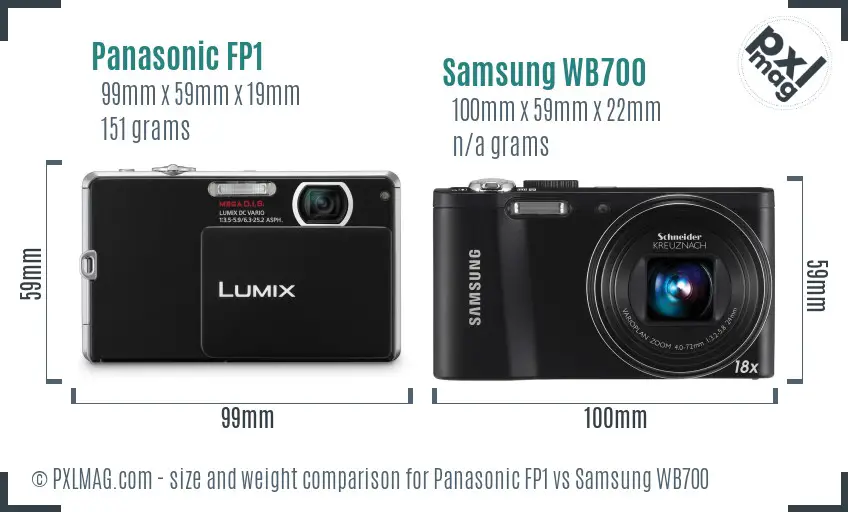Panasonic FP1 vs Samsung WB700 size comparison Panasonic FP1 vs Samsung WB700 size comparison