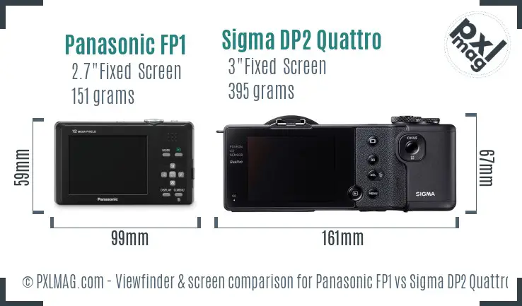 Panasonic FP1 vs Sigma DP2 Quattro Screen and Viewfinder comparison